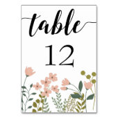 赤面ピンク春結婚フローラ テーブルナンバー (裏面)