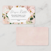 赤面ピンク春花模様少女おむつラッフルカード エンクロージャーカード (正面/裏面)