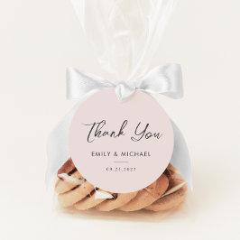 赤面ピンク書道エレガントな結婚式ありがとう フェイバータグ