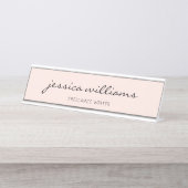 赤面ピンク書道ガーリーデスク名プレート デスクネームプレート (正面)