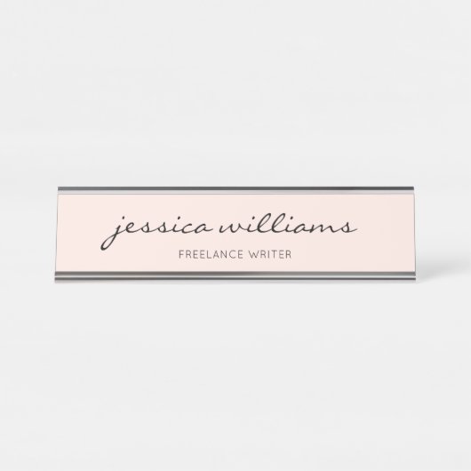赤面ピンク書道ガーリーデスク名プレート デスクネームプレート (正面)