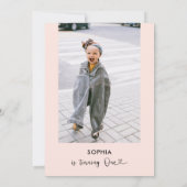 赤面ピンク書道ハート1歳 招待状 (裏面)