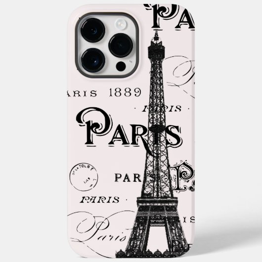 赤面ピンク書道パリフランスエッフェルタワー Case-Mate iPhoneケース (裏面)