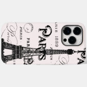 赤面ピンク書道パリフランスエッフェルタワー Case-Mate iPhoneケース (裏面 (横))