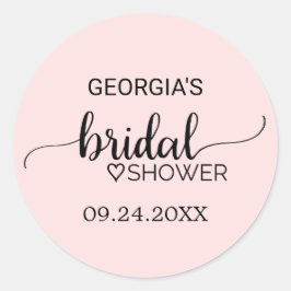赤面ピンク書道ブライダルシャワーの好意シール ラウンドシール
