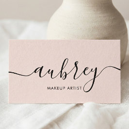 赤面ピンク書道ミニマルガーリーリスト 名刺