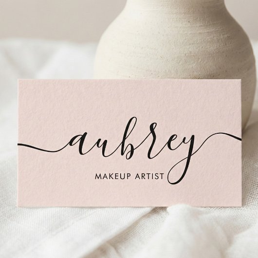 赤面ピンク書道ミニマルガーリーリスト 名刺