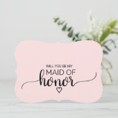 赤面ピンク書道メイド・オブ・オーナー(花嫁付き添い人)案 招待状 (スタンド正面)