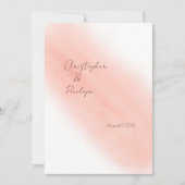 赤面ピンク書道水彩保存日 招待状 (正面)