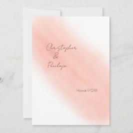 赤面ピンク書道水彩保存日 招待状