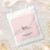 赤面ピンク書道「愛は甘い」結婚の フェイバーバッグ (クリップ留めされた状態)