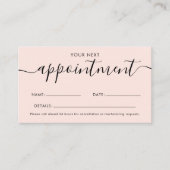 赤面ピンク書道QRコードアポイントメントカード 予約カード (正面)