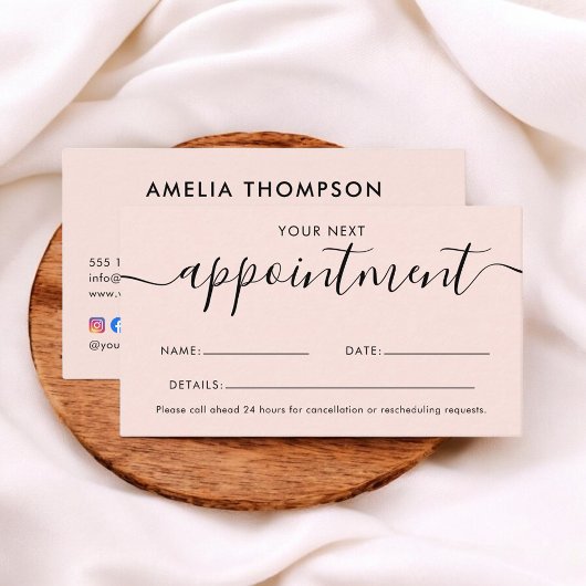 赤面ピンク書道QRコードアポイントメントカード 予約カード