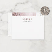 赤面ピンク月相モノグラム ノートカード (正面/裏面インサイチュ)