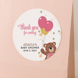 赤面ピンク来ガール赤ちゃんシャワー ラウンドシール