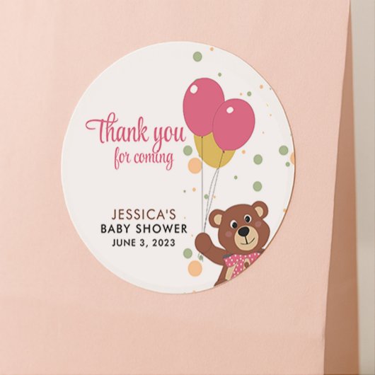 赤面ピンク来ガール赤ちゃんシャワー ラウンドシール