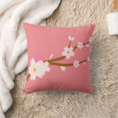 赤面ピンク桜さくらんぼブロッサム日本の クッション (ブランケット)