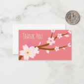 赤面ピンク桜さくらんぼ日本の花 ノートカード (正面/裏面インサイチュ)