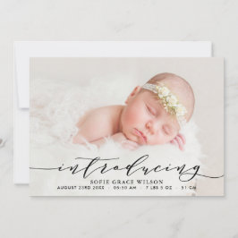 赤面ピンク植物写真誕生のお知らせII 案内状