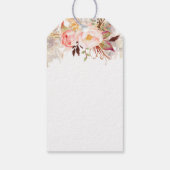 赤面ピンク水彩エレガント花 ギフトタグ (裏面)