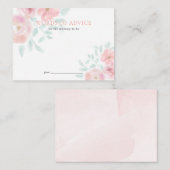 赤面ピンク水彩バラベビーシャワーアドバイスカード エンクロージャーカード (正面/裏面)