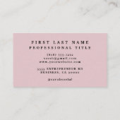 赤面ピンク水彩バラ名刺 名刺 (裏面)