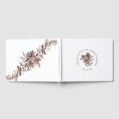 赤面ピンク水彩バラ結婚ズ ゲストブック (全面)