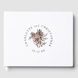 赤面ピンク水彩バラ結婚ズ ゲストブック