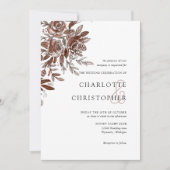 赤面ピンク水彩バラ結婚ズ 招待状 (正面)