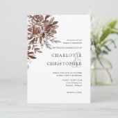 赤面ピンク水彩バラ結婚ズ 招待状 (スタンド正面)