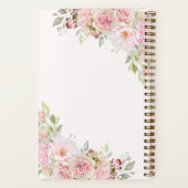 赤面ピンク水彩バラ花フローラTodoリスト ノートブック (裏面)