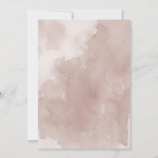 赤面ピンク水彩フローララインアート結婚ズ 招待状 (裏面)