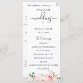 赤面ピンク水彩フローラ結婚ズ プログラム (正面/裏面)