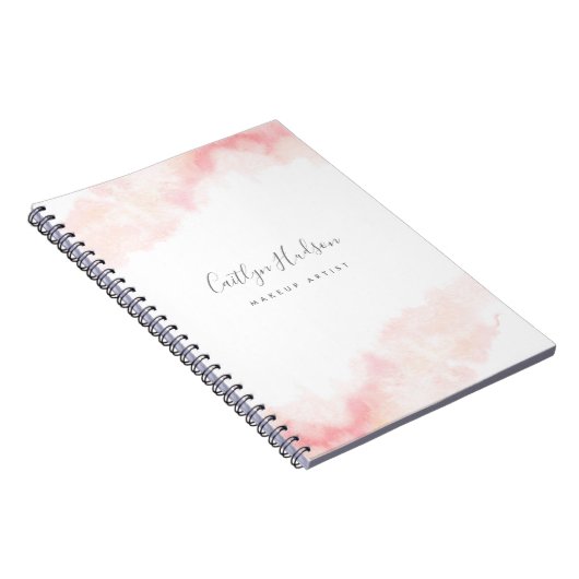 赤面ピンク水彩メフェミニンークアップアーティスト ノートブック (右側)