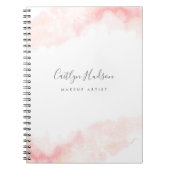 赤面ピンク水彩メフェミニンークアップアーティスト ノートブック (正面)