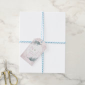 赤面ピンク水彩幾何学植物学結婚院 ギフトタグ (より糸付き)