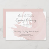 赤面ピンク水彩筆頭開眼式 招待状 (正面/裏面)