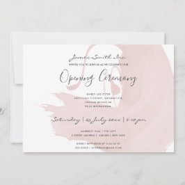 赤面ピンク水彩筆頭開眼式 招待状