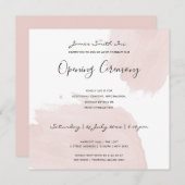 赤面ピンク水彩筆頭開眼式 招待状 (正面/裏面)