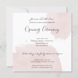 赤面ピンク水彩筆頭開眼式 招待状