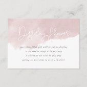 赤面ピンク水彩表示シャワーなしギフトラップ エンクロージャーカード (正面)