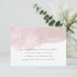 赤面ピンク水彩表示シャワーなしギフトラップ エンクロージャーカード