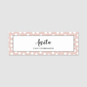 赤面ピンク水玉模様 名札 (正面)