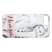 赤面ピンク水色カスタム写真パーソナライズされた Case-Mate iPhoneケース (裏面(横))