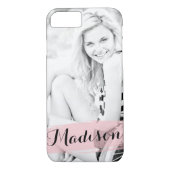 赤面ピンク水色カスタム写真パーソナライズされた Case-Mate iPhoneケース (裏面)