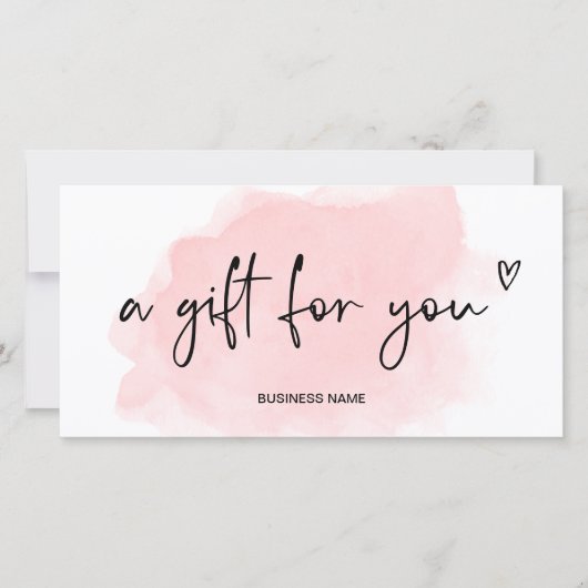 赤面ピンク水色ハートロゴギフト券 (正面)