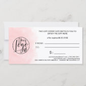 赤面ピンク水色ハートロゴギフト券 (裏面)