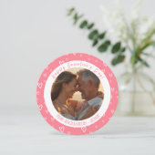 赤面ピンク水色ハート写真 シーズンカード (スタンド正面)