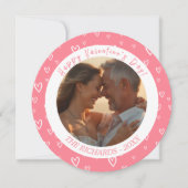 赤面ピンク水色ハート写真 シーズンカード (正面)