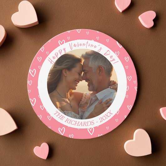 赤面ピンク水色ハート写真 シーズンカード